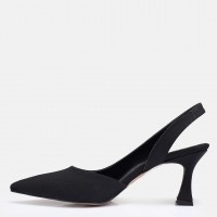 Siyah Saten Arkası Açık Stiletto
