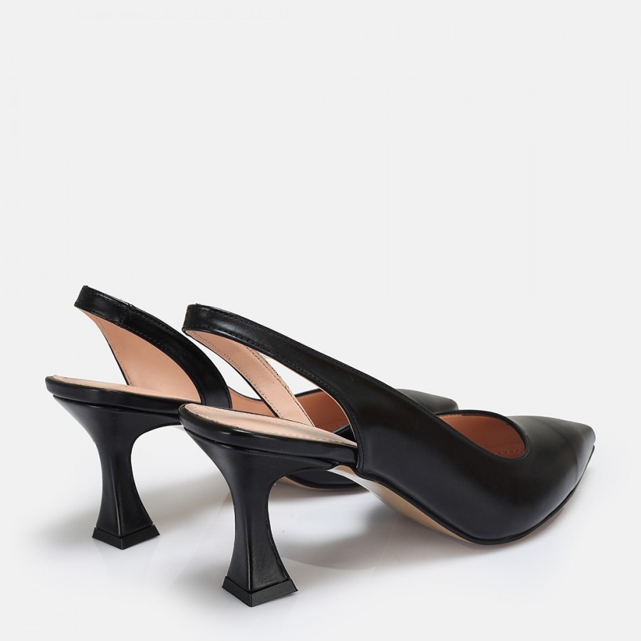 Siyah Arkası Açık Stiletto