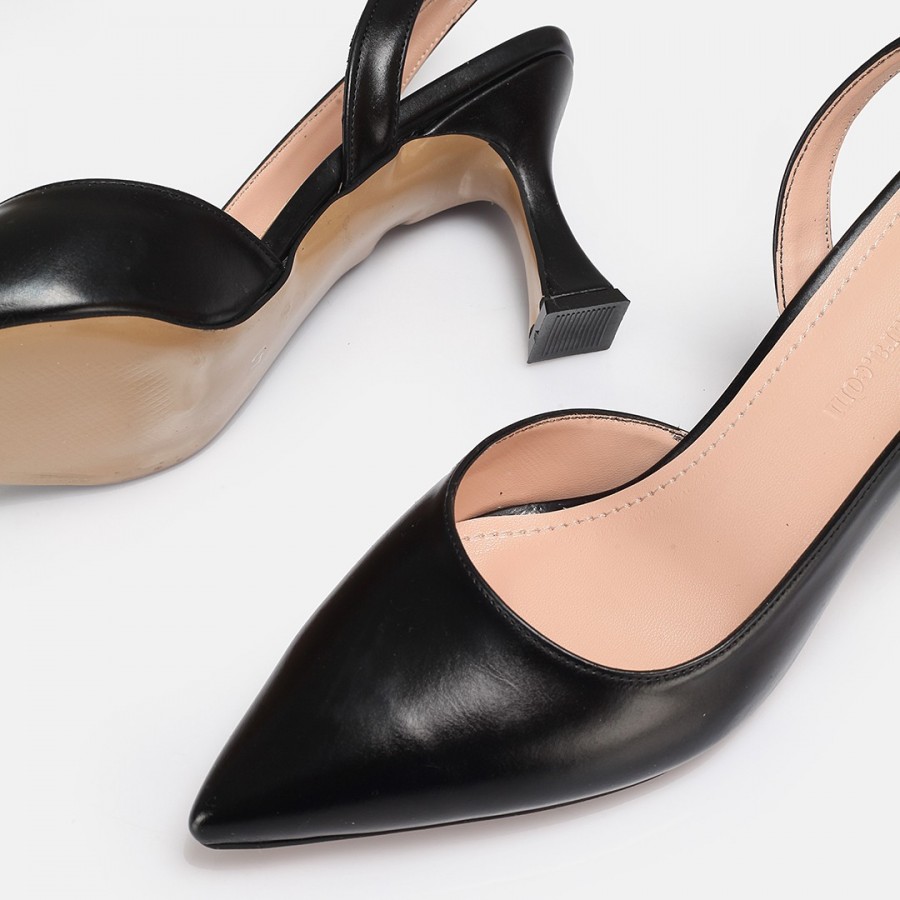Siyah Arkası Açık Stiletto