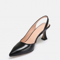 Siyah Arkası Açık Stiletto