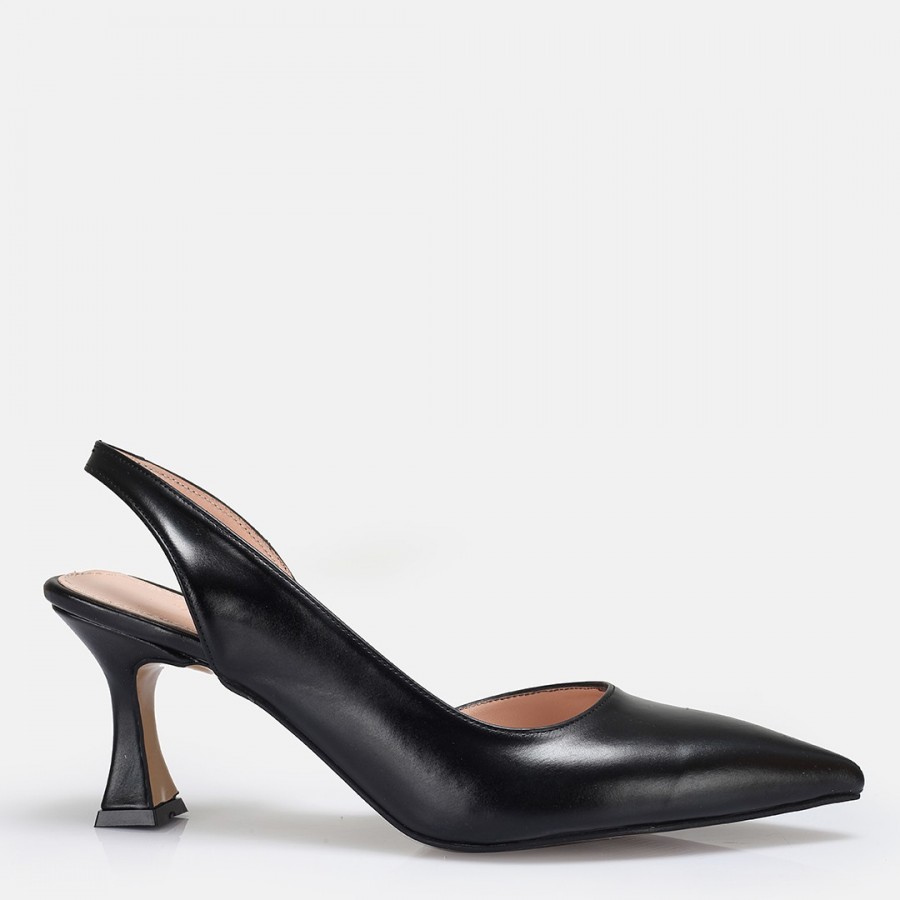 Siyah Arkası Açık Stiletto