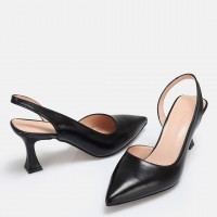 Siyah Arkası Açık Stiletto