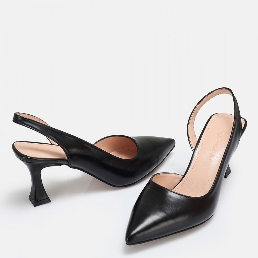 Siyah Arkası Açık Stiletto