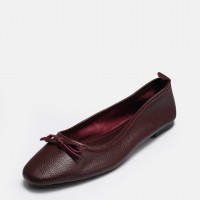 Bordo Hakiki Deri Fiyonklu Babet Ayakkabı