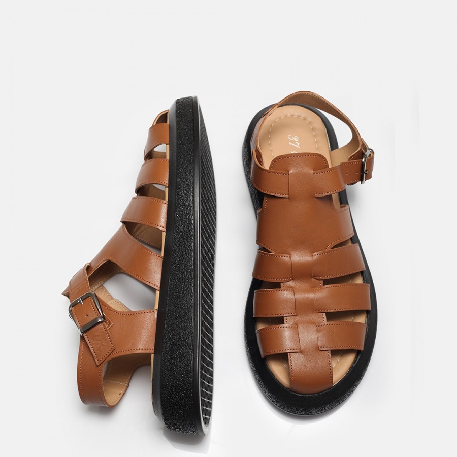 Taba Kafes Model Hakiki Deri Sandalet