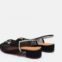 Siyah File Stiletto  Ayakkabı