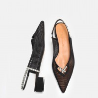 Siyah File Stiletto  Ayakkabı
