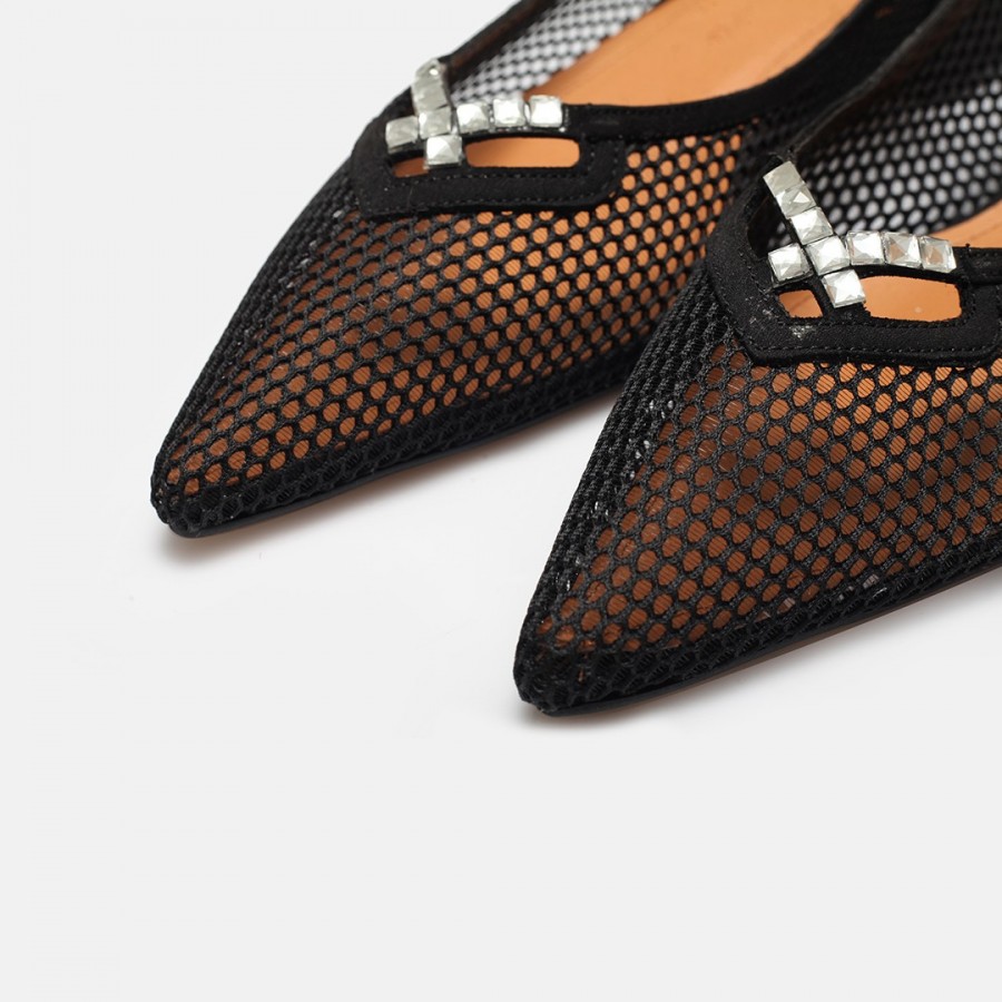 Siyah File Stiletto  Ayakkabı
