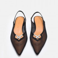 Siyah File Stiletto  Ayakkabı