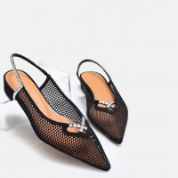 Siyah File Stiletto  Ayakkabı