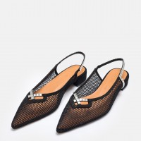 Siyah File Stiletto  Ayakkabı