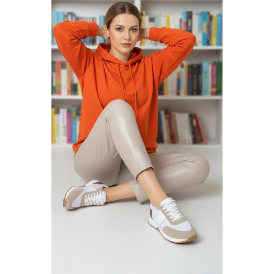 Beyaz Bağcıklı Spor Ayakkabı
