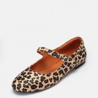 Babet Leopar Desenli Balerin Kemerli