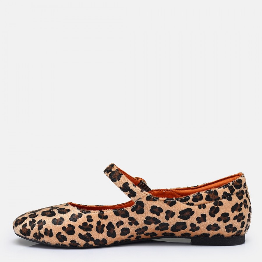 Babet Leopar Desenli Balerin Kemerli