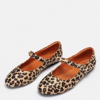 Babet Leopar Desenli Balerin Kemerli