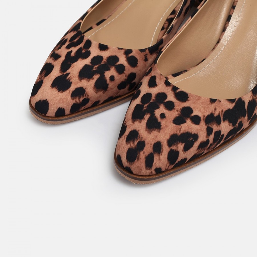 Stiletto Leopar Topuklu Ayakkabı