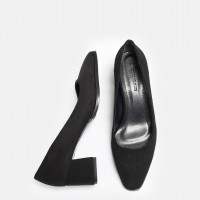 Stiletto Siyah Süet Topuklu Ayakkabı