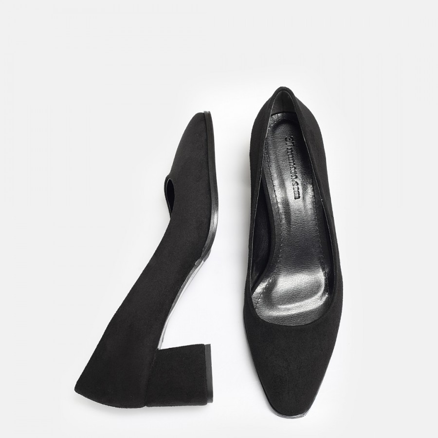 Stiletto Siyah Süet Topuklu Ayakkabı