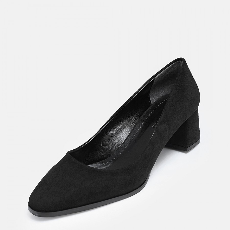 Stiletto Siyah Süet Topuklu Ayakkabı