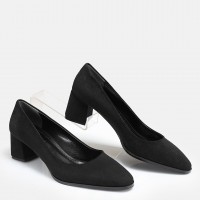 Stiletto Siyah Süet Topuklu Ayakkabı