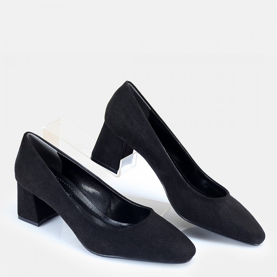 Stiletto Siyah Süet Topuklu Ayakkabı