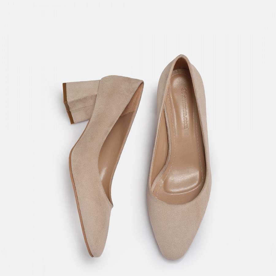 Stiletto Ten Süet Topuklu Ayakkabı