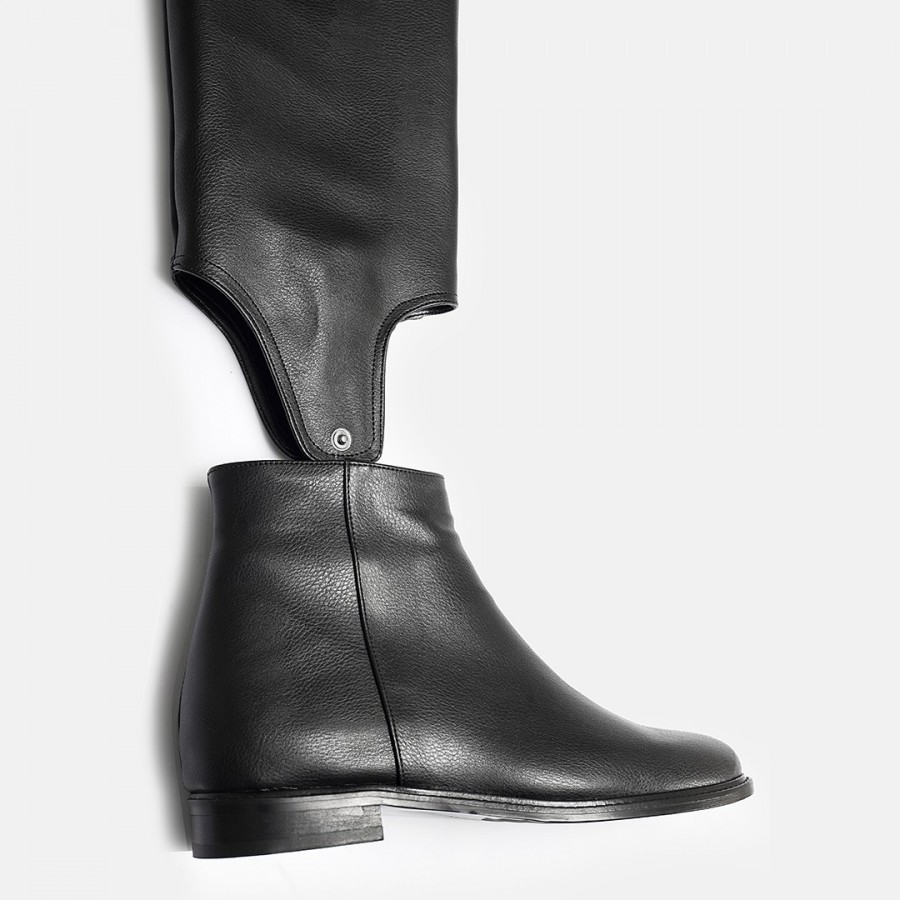 Siyah Düz Model  Binici Çizme