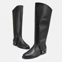 Siyah Düz Model  Binici Çizme