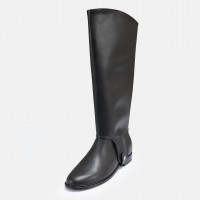 Siyah Düz Model  Binici Çizme