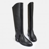 Siyah Düz Model  Binici Çizme