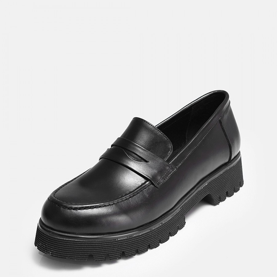 Kalın Tabanlı Loafer Ayakkabı Siyah