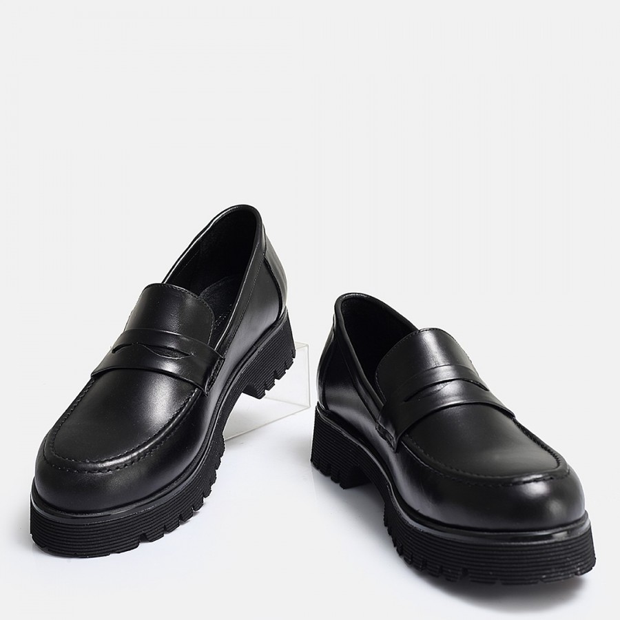 Kalın Tabanlı Loafer Ayakkabı Siyah