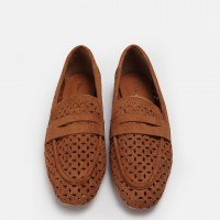 Taba Süet Kadın Loafer Ayakkabı