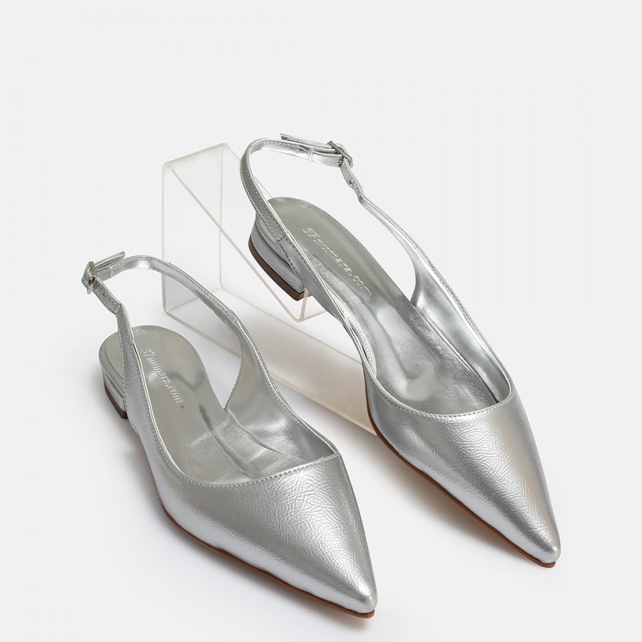 Babet Ayakkabı Gümüş Stiletto Model