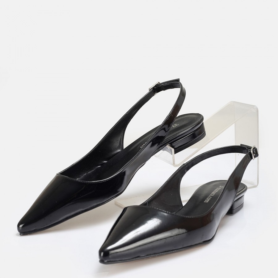 Babet Ayakkabı Siyah Rugan Stiletto Model