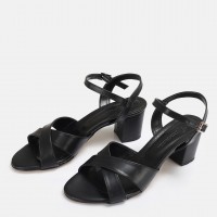 Siyah Topuklu Ayakkabı Sandalet