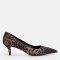 Stiletto Ayakkabı Leopar Taşlı