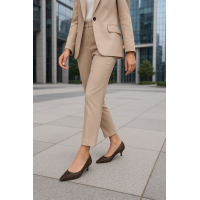Stiletto Ayakkabı Leopar Taşlı