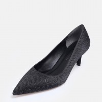 Stiletto Ayakkabı Siyah Taşlı