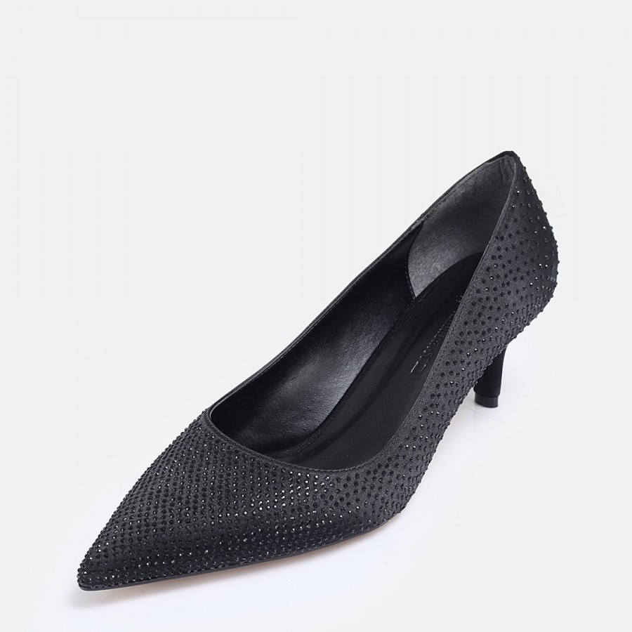 Stiletto Ayakkabı Siyah Taşlı