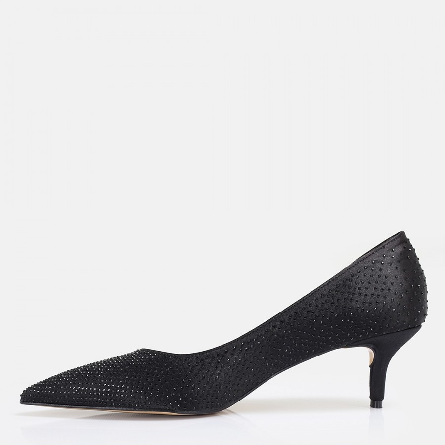 Stiletto Ayakkabı Siyah Taşlı