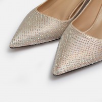 Stiletto Ayakkabı Ten Taşlı