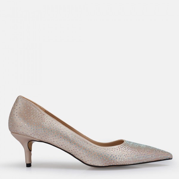 Stiletto Ayakkabı Ten Taşlı