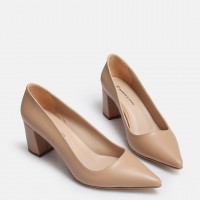 Nude Stiletto Kalın Topuklu