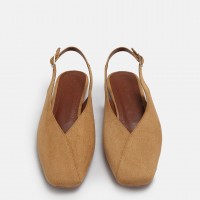 Camel Süet Babet Ayakkabı Arkası Açık