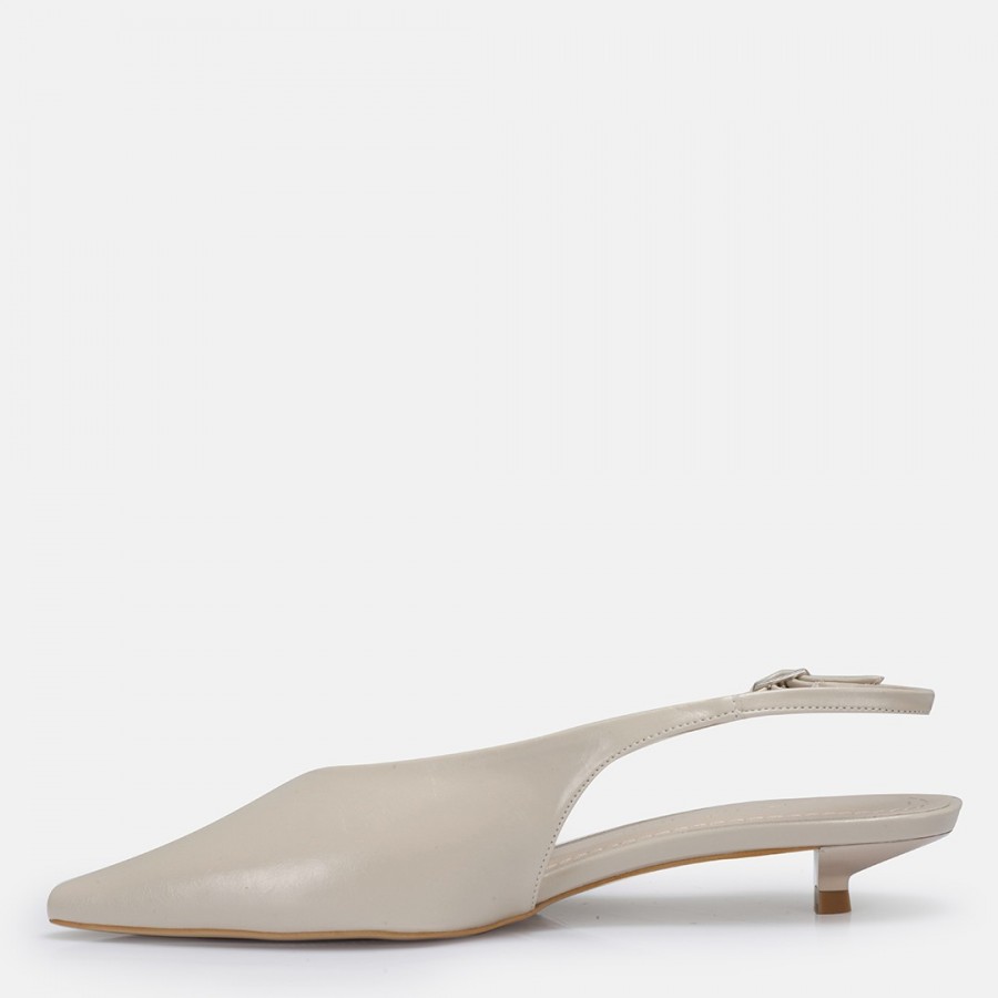 Stiletto Bej Kısa Ökçeli
