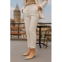 Stiletto Bej Kısa Ökçeli