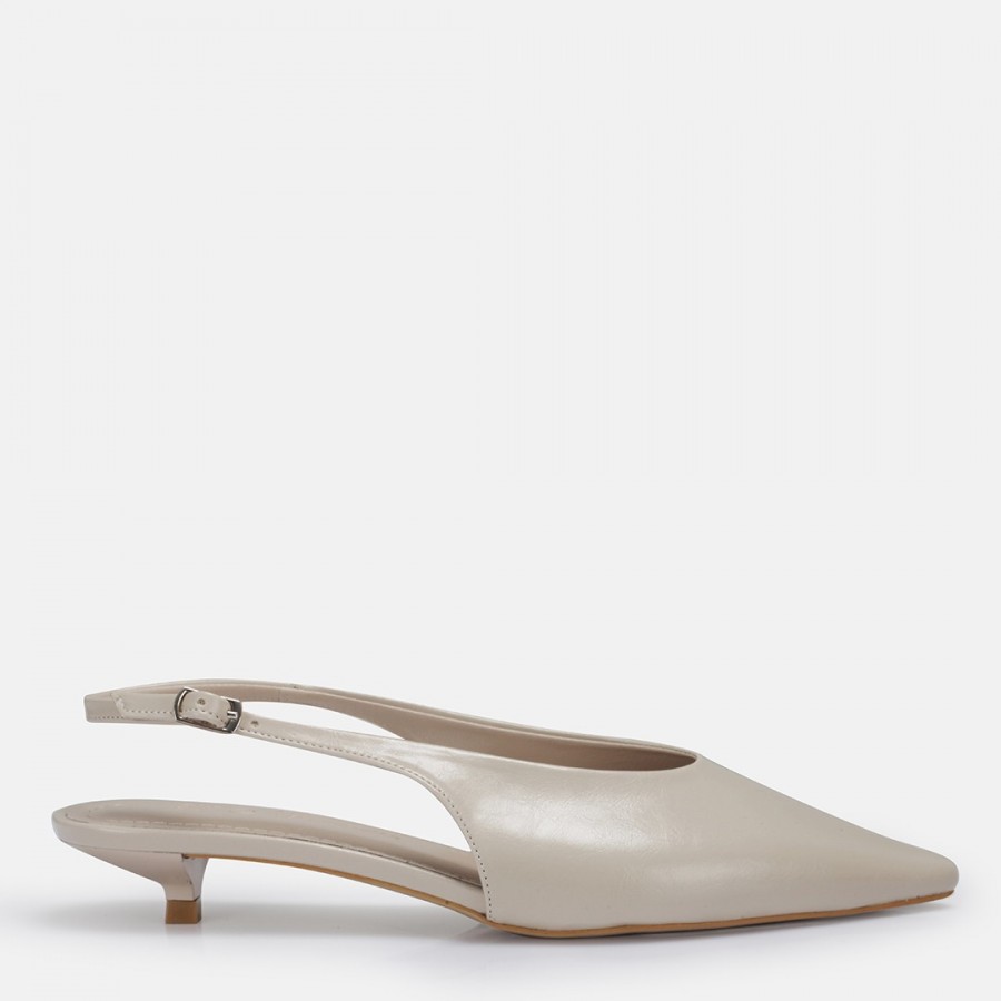 Stiletto Bej Kısa Ökçeli