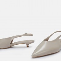 Stiletto Bej Kısa Ökçeli