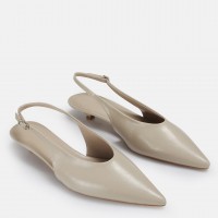 Stiletto Bej Kısa Ökçeli